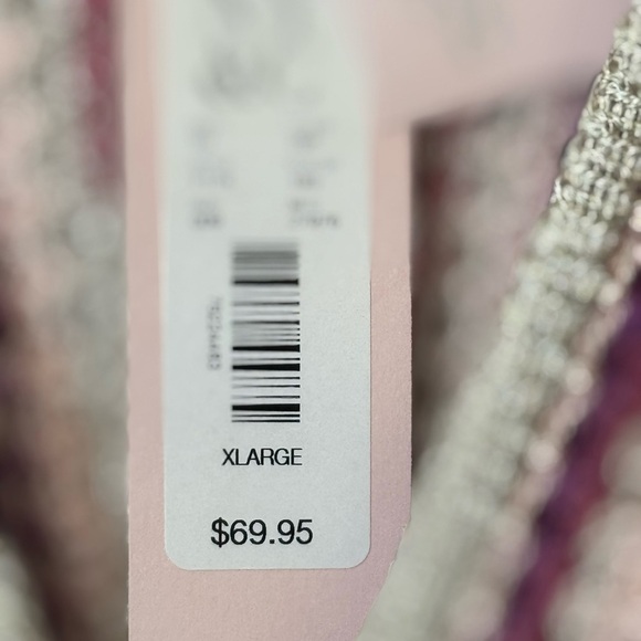 NEW Eva Mendes Teri Multicolor Striped Dolman Sleeve Tie Waist Crochet Knit Top - Picture 10 of 11